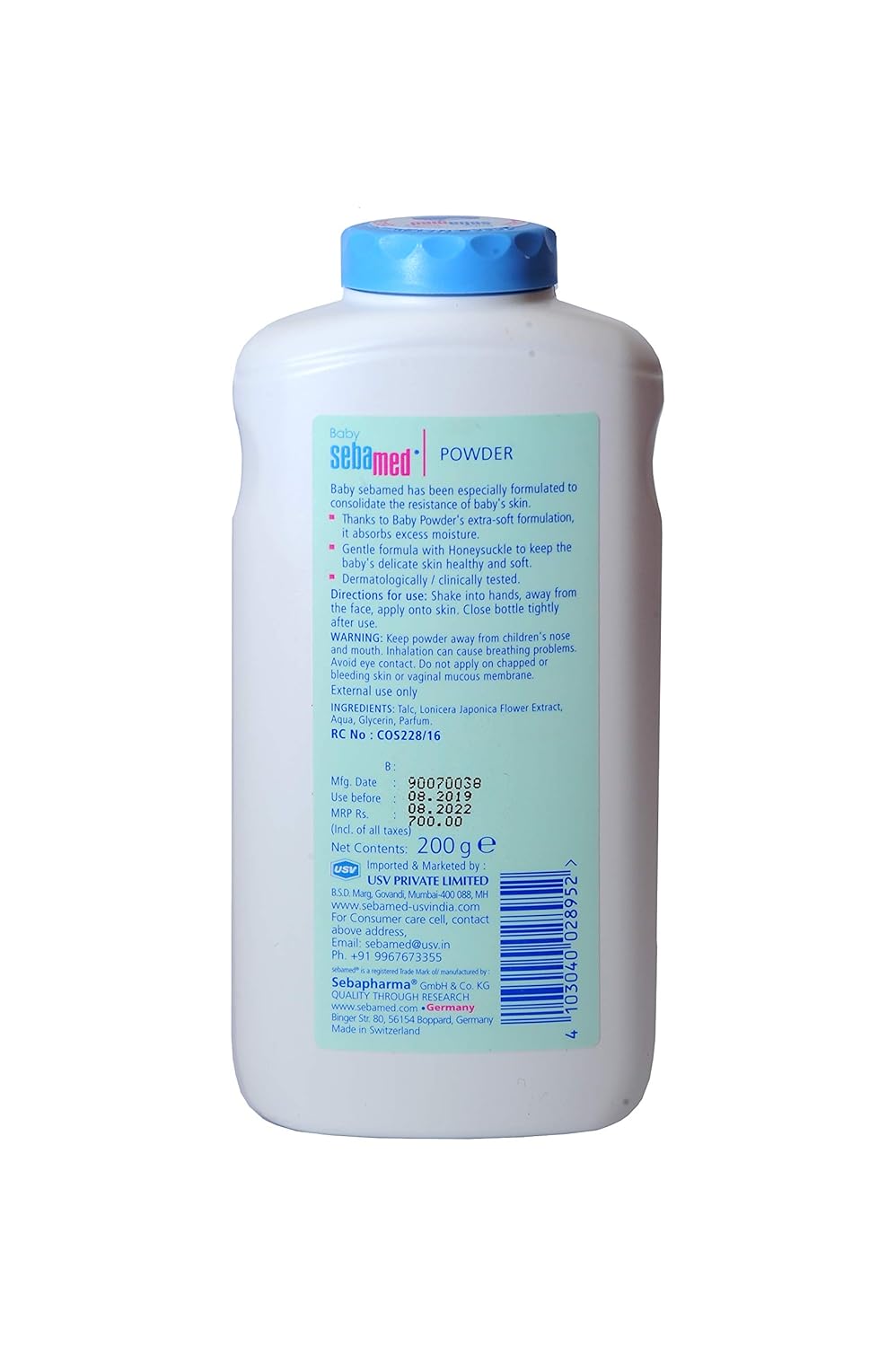 Baby Sebamed Powder with Honeysuckle 200gm - Image 2
